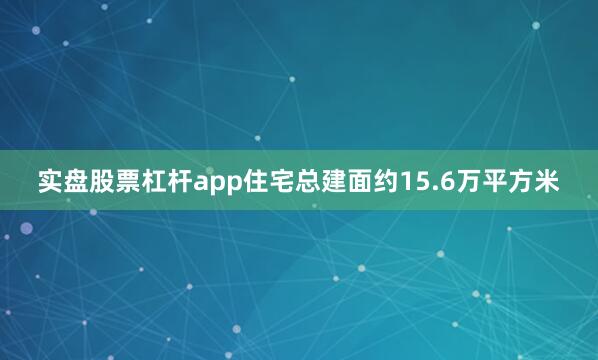 实盘股票杠杆app住宅总建面约15.6万平方米